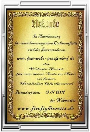 Award von den Firefighters112 (07/2008)