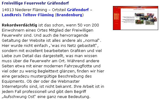 Kommentar der Feuerwehr Kerpen/NRW (07/2005)